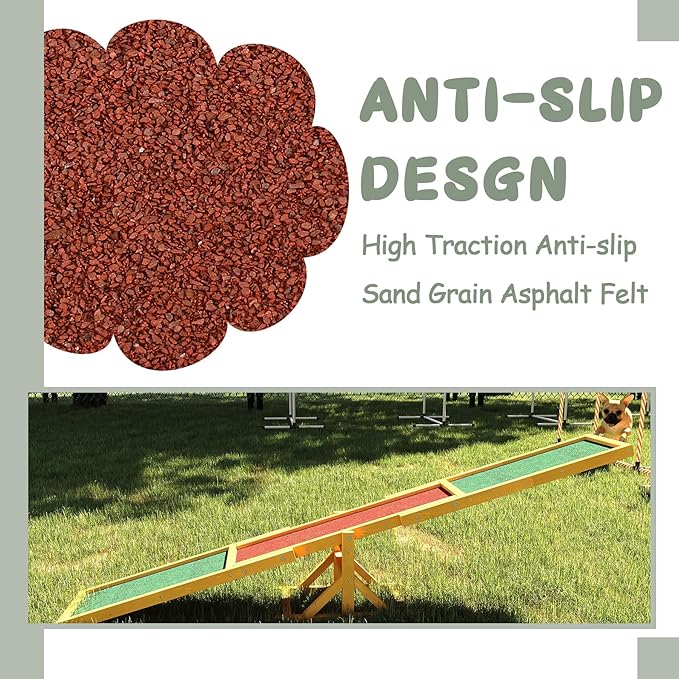 71" Dog Agility Seesaw Outdoor for Training and Exercise, Wooden Agility Dog - Image 4