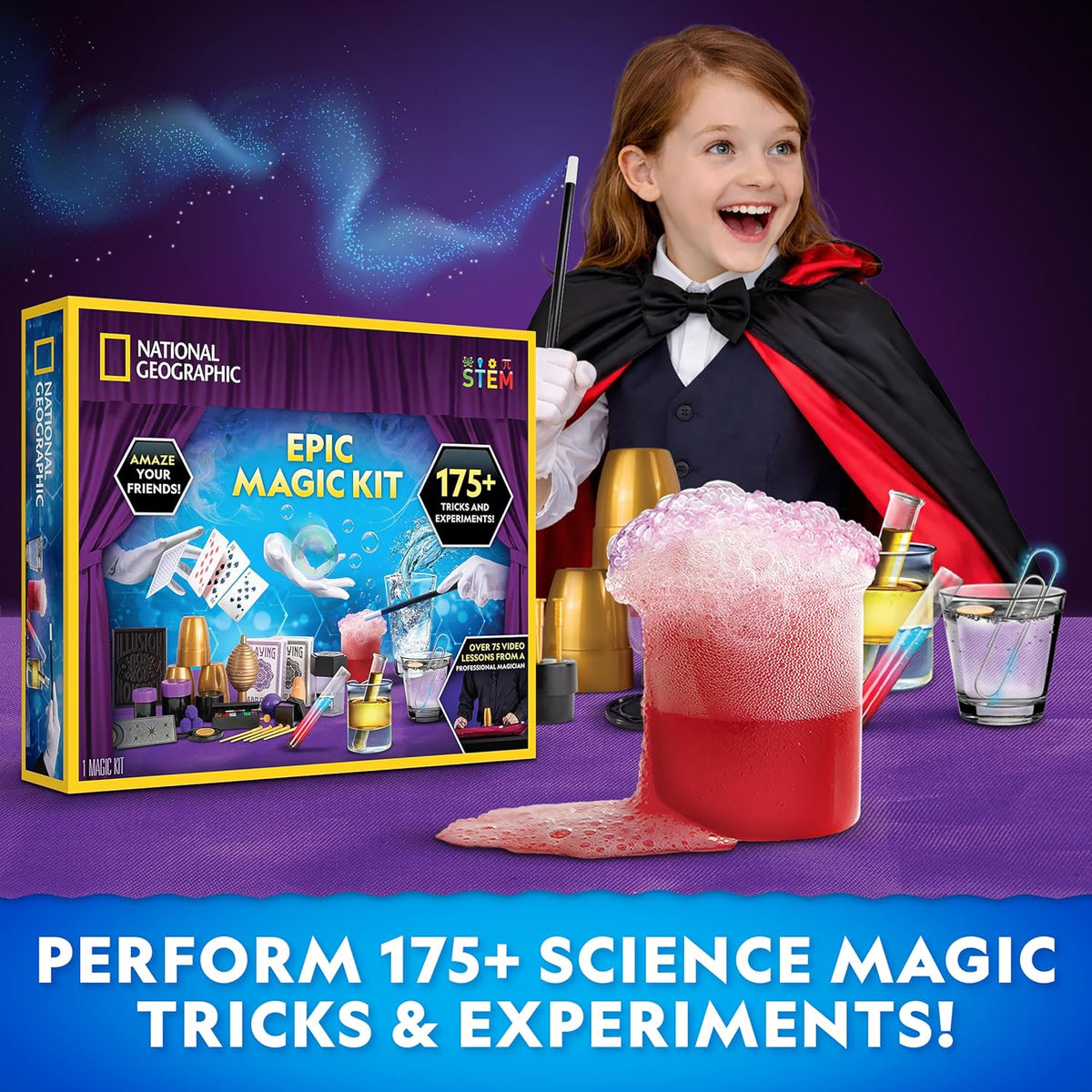 National Geographic Epic Magic Kit with 175+ Tricks for Kids 8-12