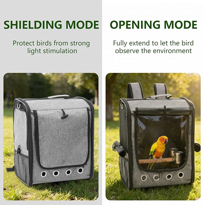 Foldable Bird Carrier Bag, Bird Backpack - Image 6