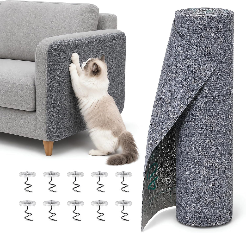 Cat Scratch Furniture Protector for Couch&Walls, Self-Adhesive Gray