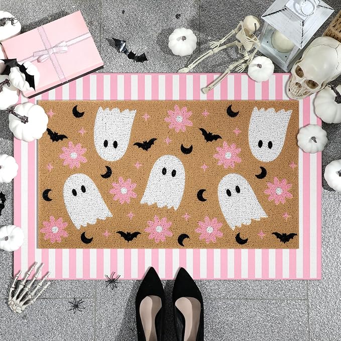 Tinideya 2 Pcs Door Mat Welcome Non Slip Coir Mats Floor Layering Doormats by Tinideya