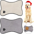 Breling Dog Mat for Food and Water 2 Pieces Bone Shape Non-Slip Pet Feeding Mat by Breling