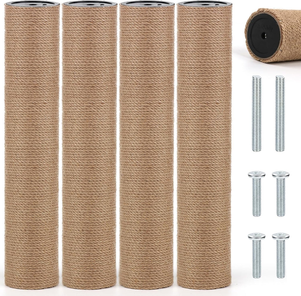 4 PCS Cat Scratching Post Replacement with M8 Screws, 15.7 x 3.1 Inches