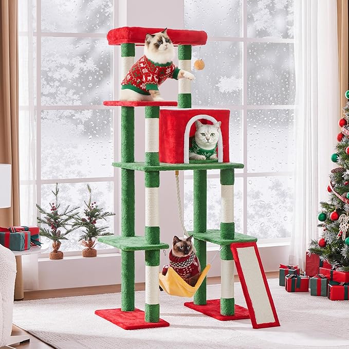 Yaheetech 63in Christmas Cat Tree - Image 2
