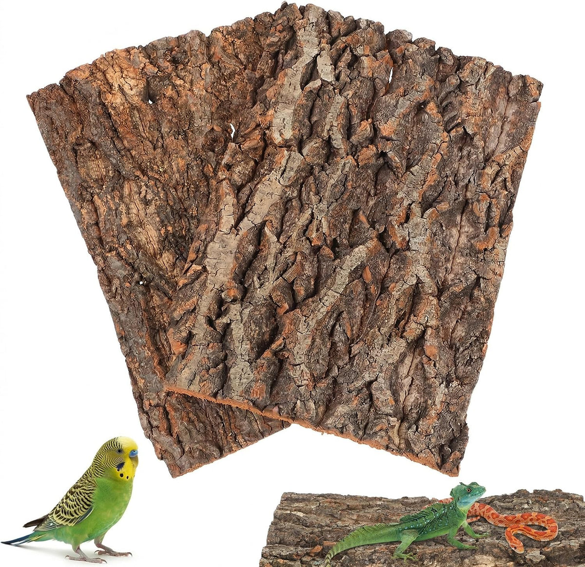 DOITOOL 2 Pcs Tree Cork Bark for Reptiles Climbing Platform 12x8 Inch