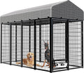 Large Dog Kennel Outside with Roof, Heavy-Duty Indoor Outdoor Dog Run Dog by Kicari