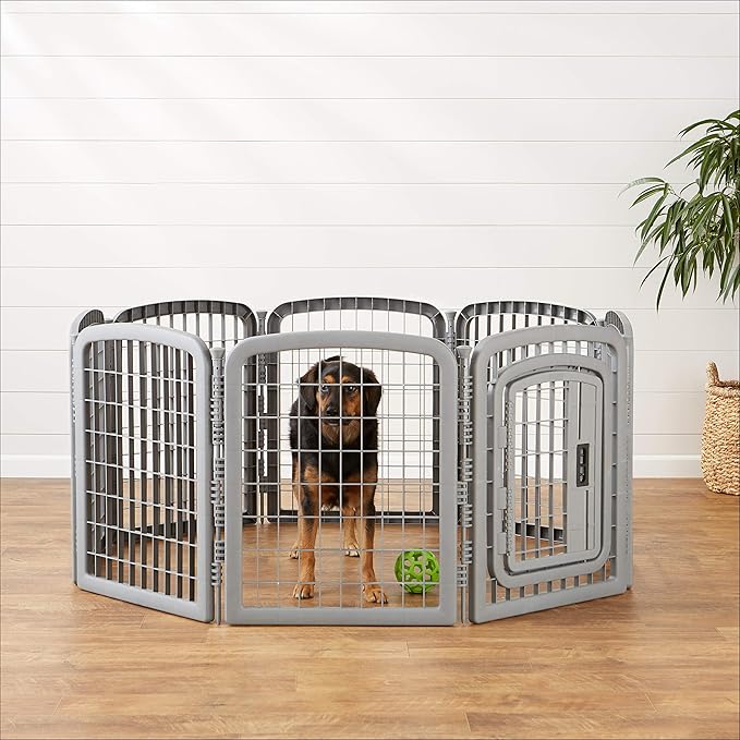 Amazon Basics 8-Panel Octagonal Plastic Dog Playpen, Indoor/Outdoor Pet Fence - Image 8
