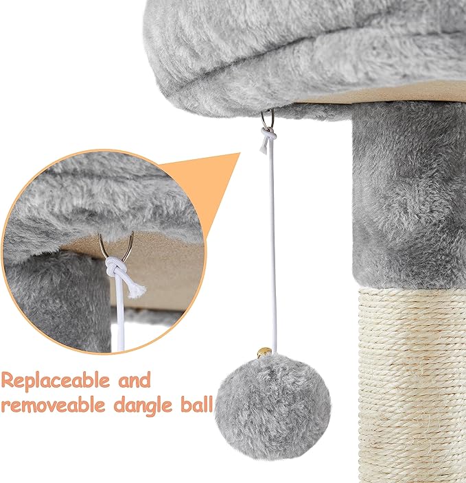Topeakmart Cat Tree Tower for Indoor Cats, 34.5in Cat Activity Center - Image 6