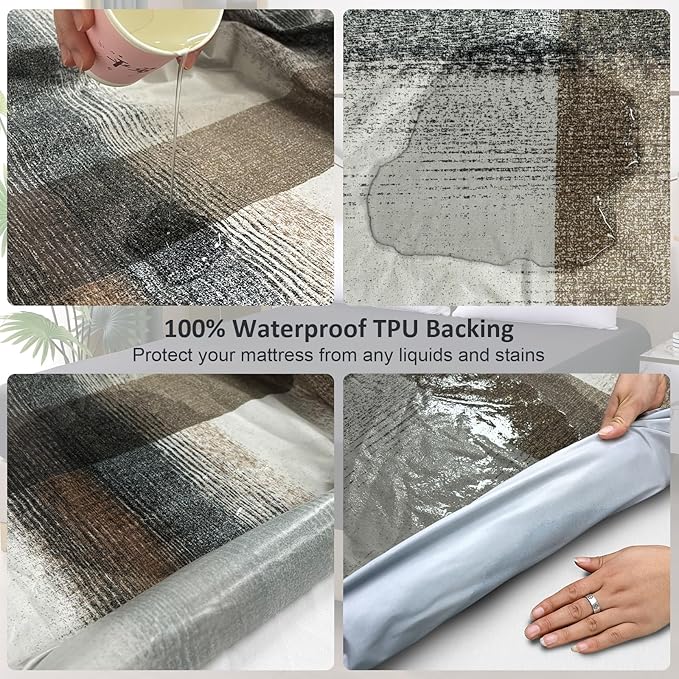Waterproof Mattress Protector King, Fitted Sheet Style Breathable Mattress Cover - Image 3