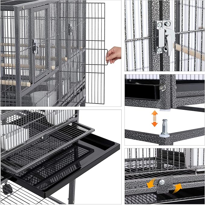 Yaheetech Stackable Divided Breeder Breeding Parakeet Bird Cage - Image 5