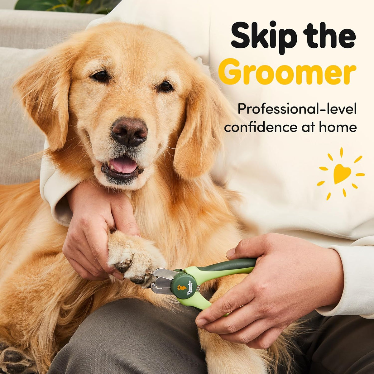 LED Dog Nail Clippers with Light, Pet Nail Trimmer (Green)