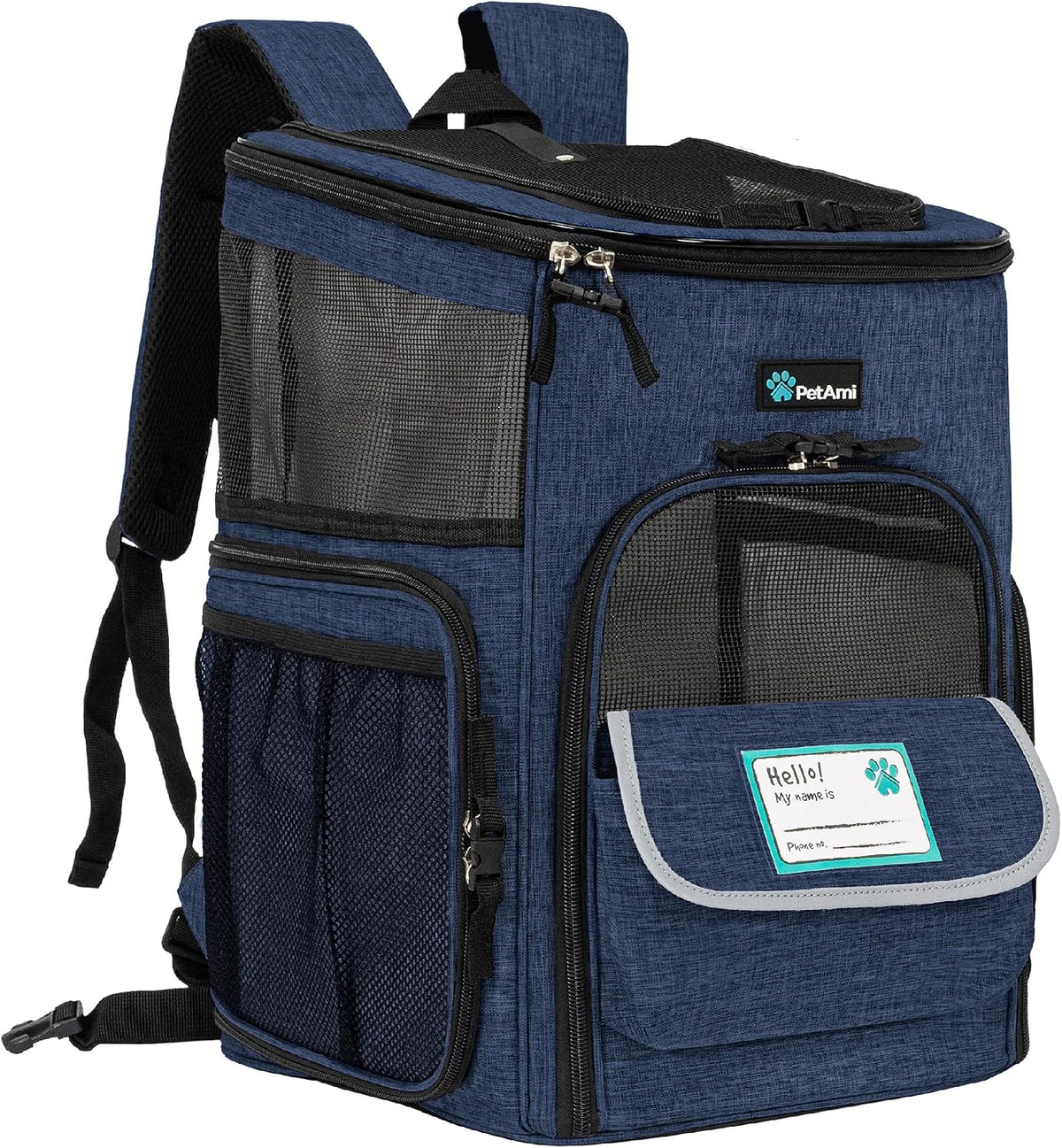 PetAmi Dog Backpack Carrier, Airline Approved 4-Way Entry Cat Bag, Teal