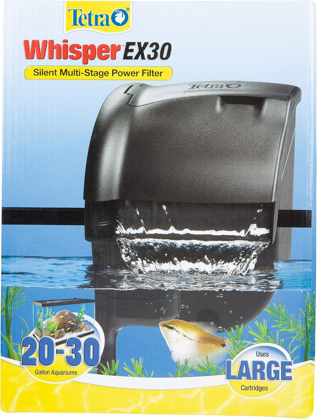 Tetra Whisper EX 70 Filter For 45 To 70 Gallon aquariums, Silent Multi-Stage Filtration