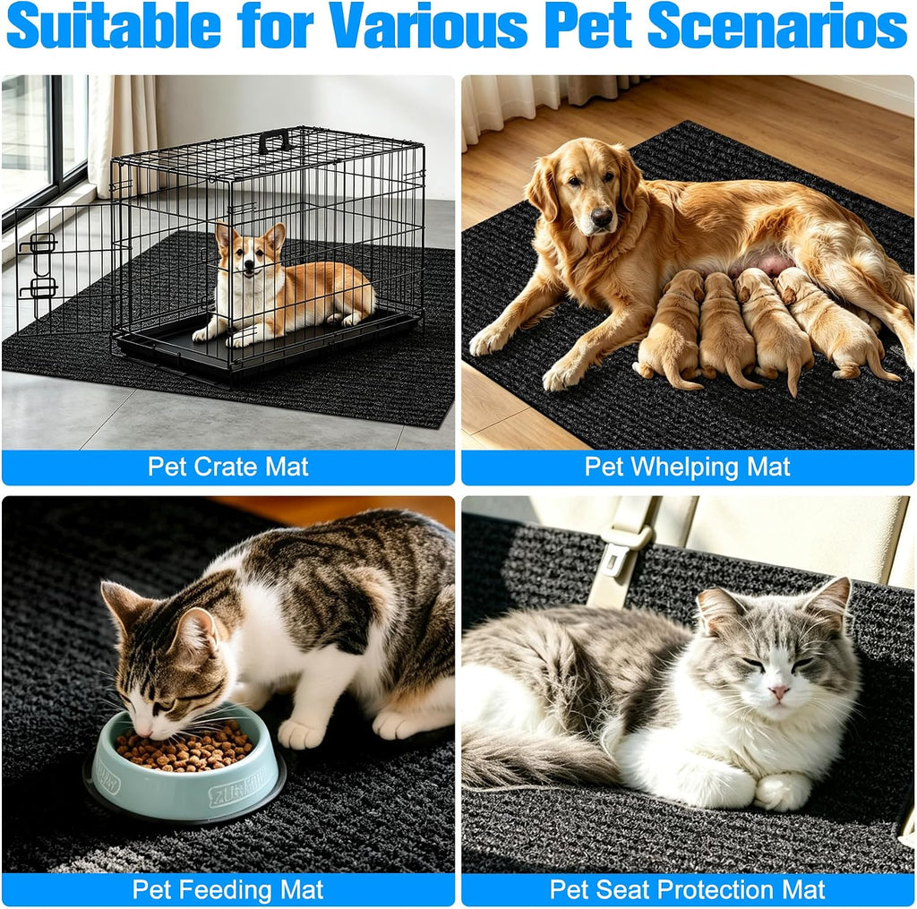 Dog Crate Mat, 60" x 46" Extra Large Dog Playpen Mat, Non-Slip Kennel Mat