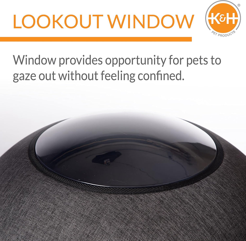 K&H Heated Cat Bed, Thermo Lookout Pod Indoor, Safety Listed, 22in 4W
