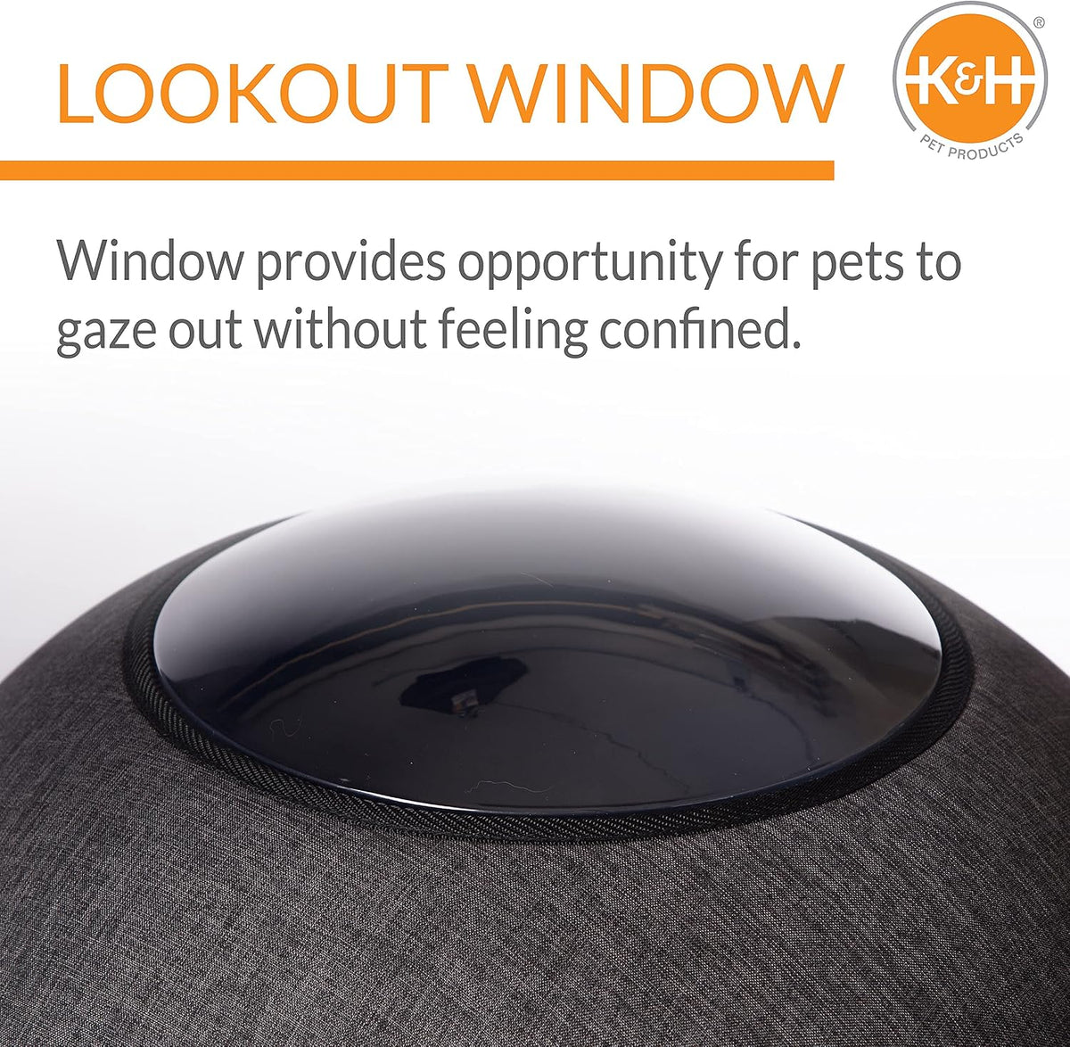 K&H Heated Cat Bed, Thermo Lookout Pod Indoor, Safety Listed, 22in 4W