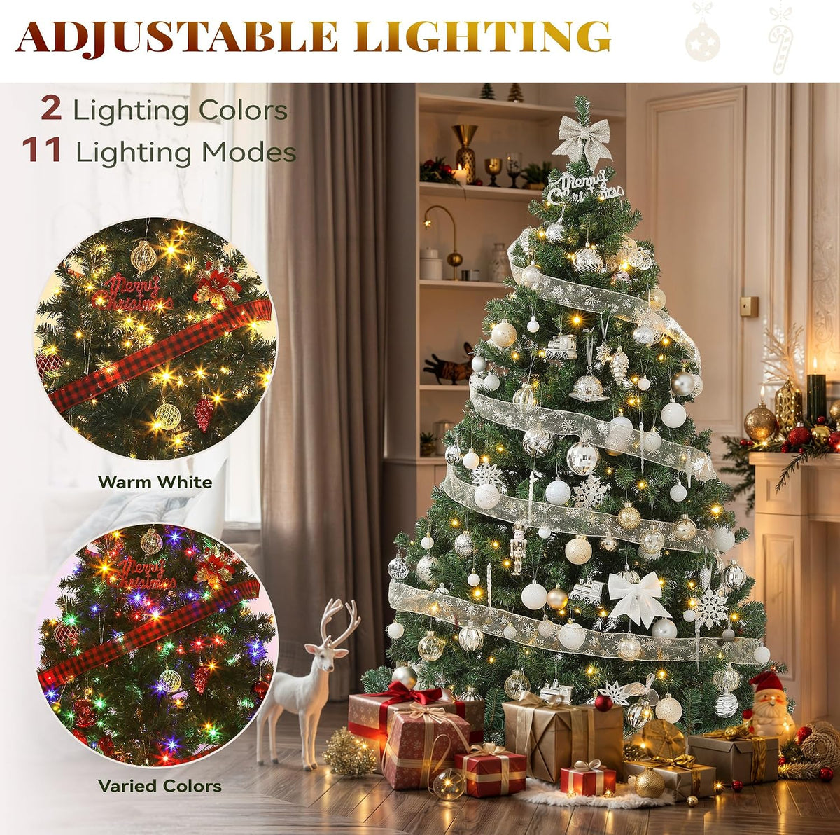 YITAHOME 6FT Green Prelit Christmas Tree w/Cat Tunnel & Skirt