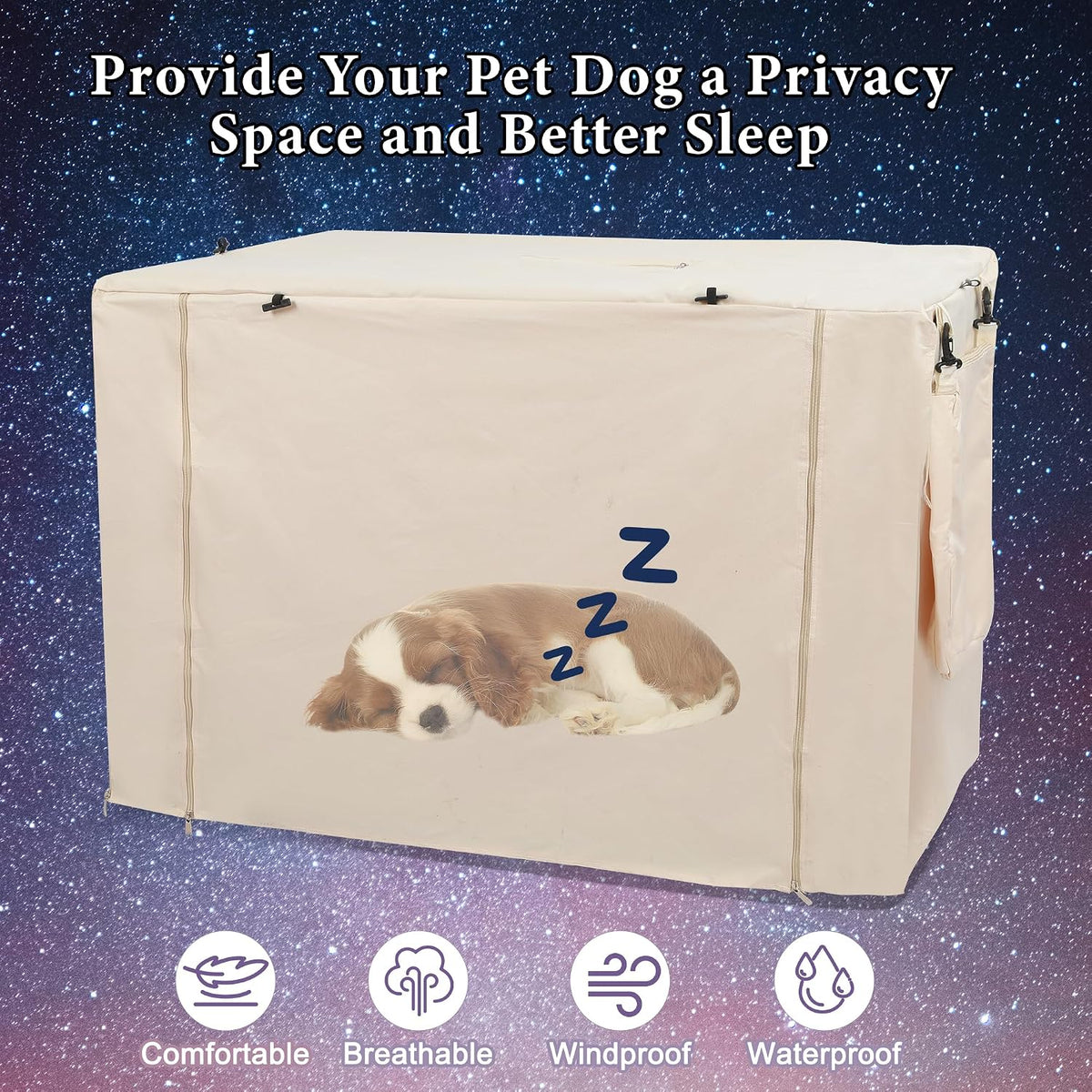 Deblue Dog Crate Cover, 24 Inches Durable Polyester Indoor Kennel Cover
