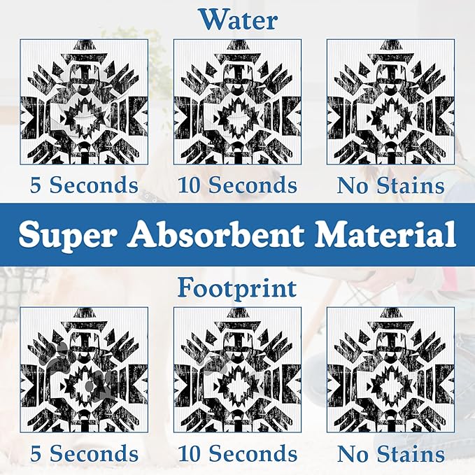 Black Boho Art Dog Food Mat–Christmas Stocking Absorbent Quick Dry Feeding - Image 3
