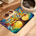 Tree of Life Feeding Mat, Colorful Tree Absorbent Quick-Dry Cat Dog Food and by Unknown