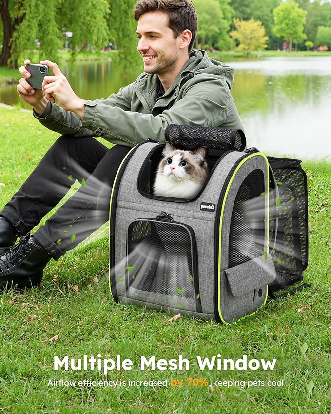 Pecute Cat Backpack Carrier XL, Expandable Pet Backpack - Image 7