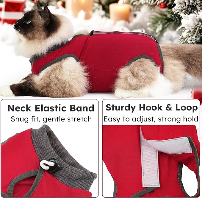 Cat Recovery Suit After Surgery, Breathable Cat Surgery Recovery Suit - Image 3