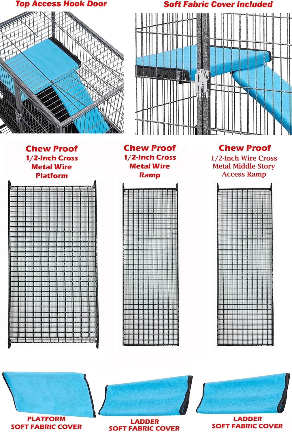 Deluxe Double Unit Two Full Story Small Animal Critter Home Rolling Cage