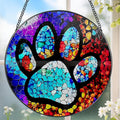 Stained Glass Window Hanging, DOUHASU Pet Memorial Suncatcher Ornament, Dog Memorial Gifts for Loss of Dog, Pet Lovers Gifts, Thoughtful Dogs and Cats Remembrance, Bereavement Gift