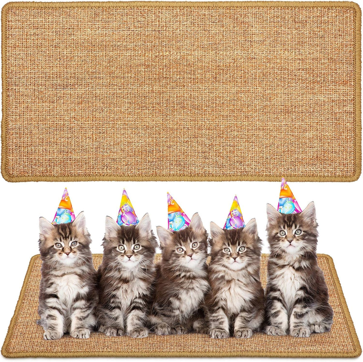 2 Pack Large Cat Scratch Pad Sisal Mat 32 x 16 Inches,Beige
