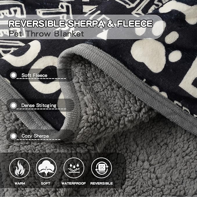 Waterproof Dog Blankets Pet Blanket 50"x60", Soft Fluffy Sofa Car Bed Protector - Image 4