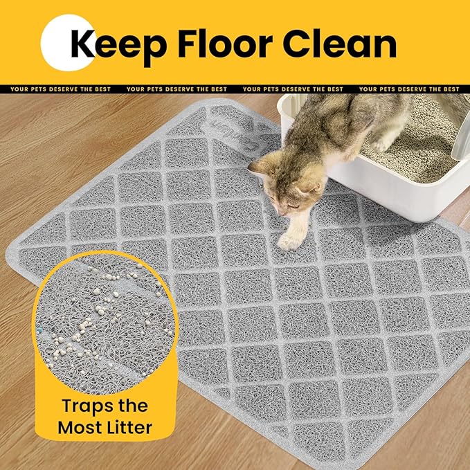 Cat Litter Mat Litter Trapping Mat, Less Waste Cat Litter Box Mat - Image 3