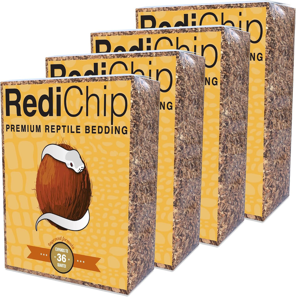 RediChip Reptile Bedding Loose Medium Coconut Chip Substrate 6 Quart Coco Husk Mulch for Snake and Gecko Habitat, Ball Python Terrarium, Lizard and Turtle Tanks, Tortoise Enclosure