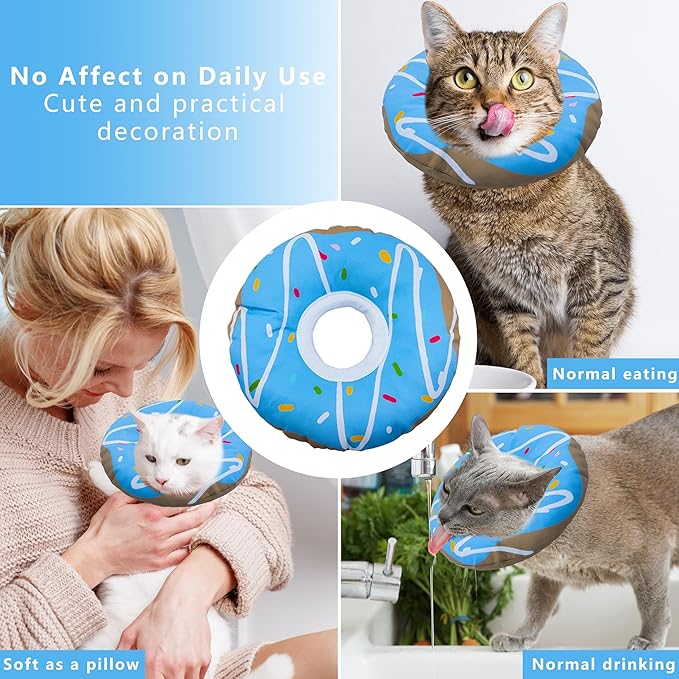 Cat Cone Collar Soft, Adjustable Cat Recovery Collars Kitten Cones to Stop - Image 4