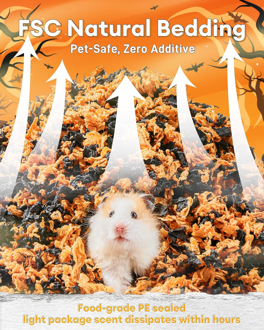 BUCATSTATE Paper Small Pet Bedding 99% Dust-Free, Halloween Decor 70L
