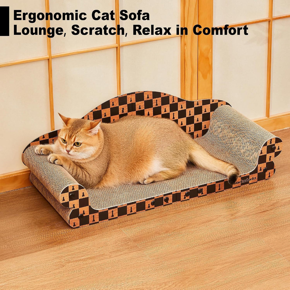 27" Cat Scratcher Bed & Sofa, Large Cardboard Cat Scratch Couch