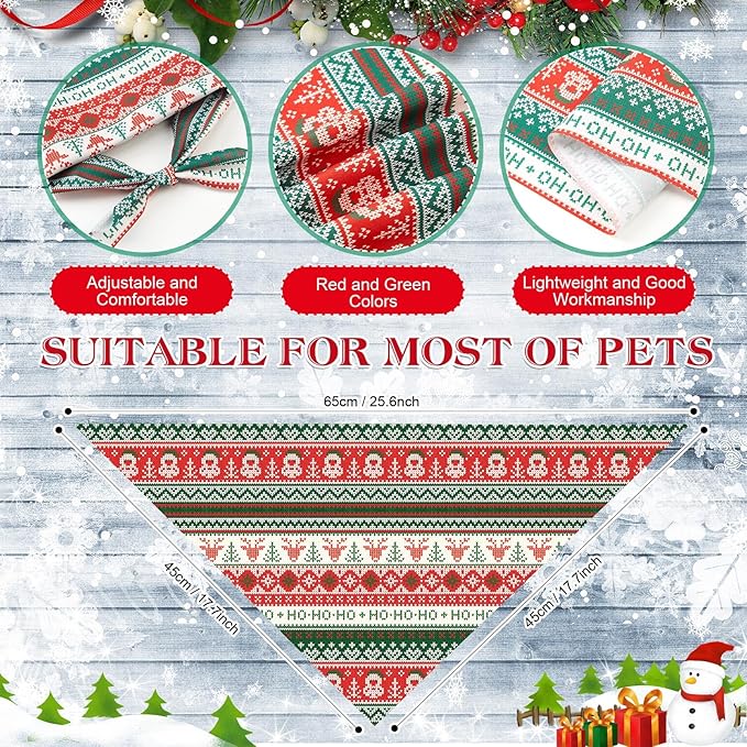 Weewooday 50 Pcs Christmas Bandanas - Image 3