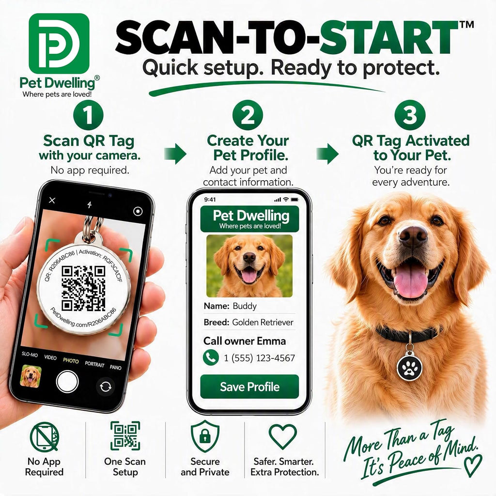 Pet Dwelling Elite Pro Pet ID Tag with Smart QR