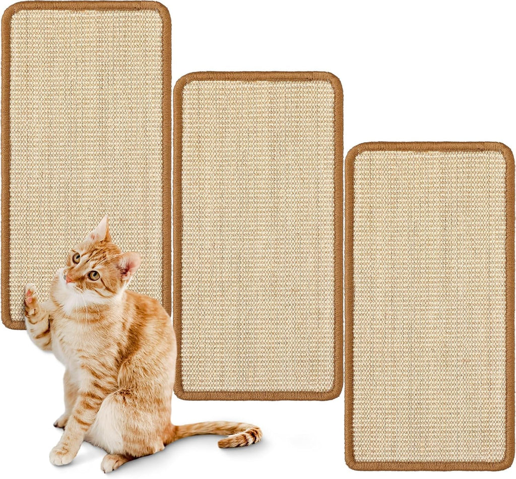 Mixweer 3 Pcs Wall Cat Scratcher Mat 19.7 x 9.8" Mounted Scratching Pad