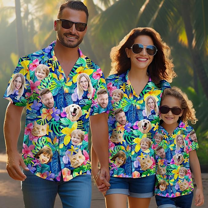 Custom Hawaiian Shirt with Face Photo Picture - Image 3