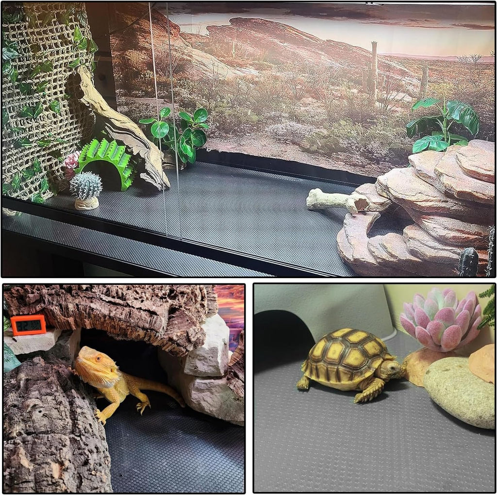 Reptile Carpet Reptile Mat 2 Pack Bearded Dragon Leopard Gecko Substrate Bearded Dragon Tank Flooring Snake Tortoise Bedding Bearded Dragon Tank Accessories 17.5’’ x 79.7’’ -Two-Tone