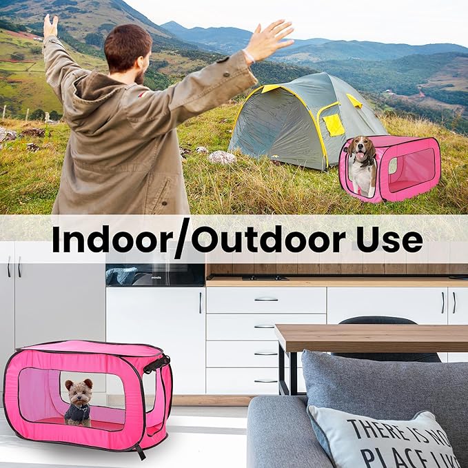 Beatrice Home Fashions Portable, Collapsible, Pop Up Kennel Travel Cat and Dog - Image 6
