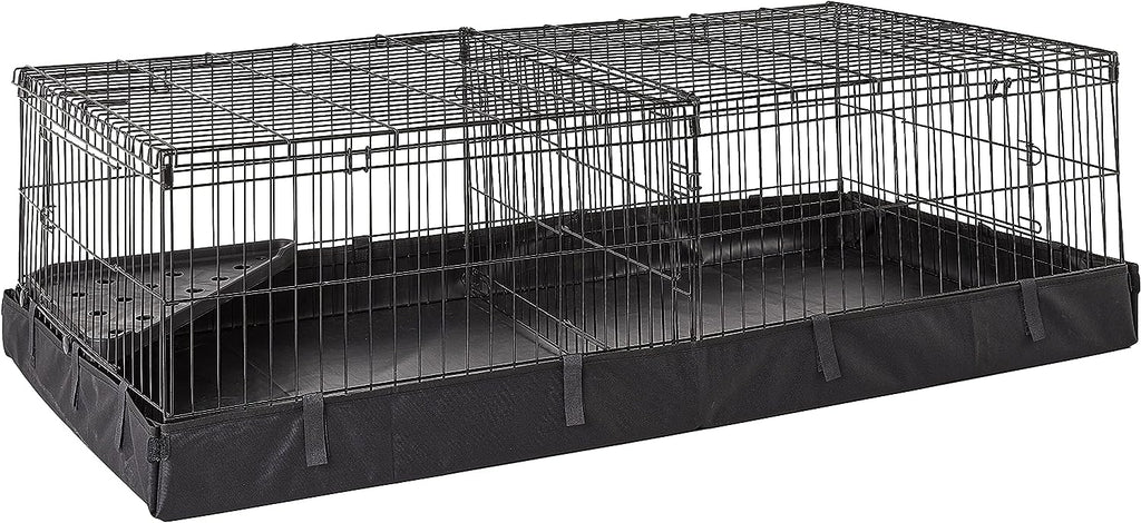 Amazon Basics - Comfortable Indoor-Outdoor Small Pet Guinea Pig Habitat Cage with Canvas Bottom, Blue, 46.65" L x 13.78" W x 23.62" H