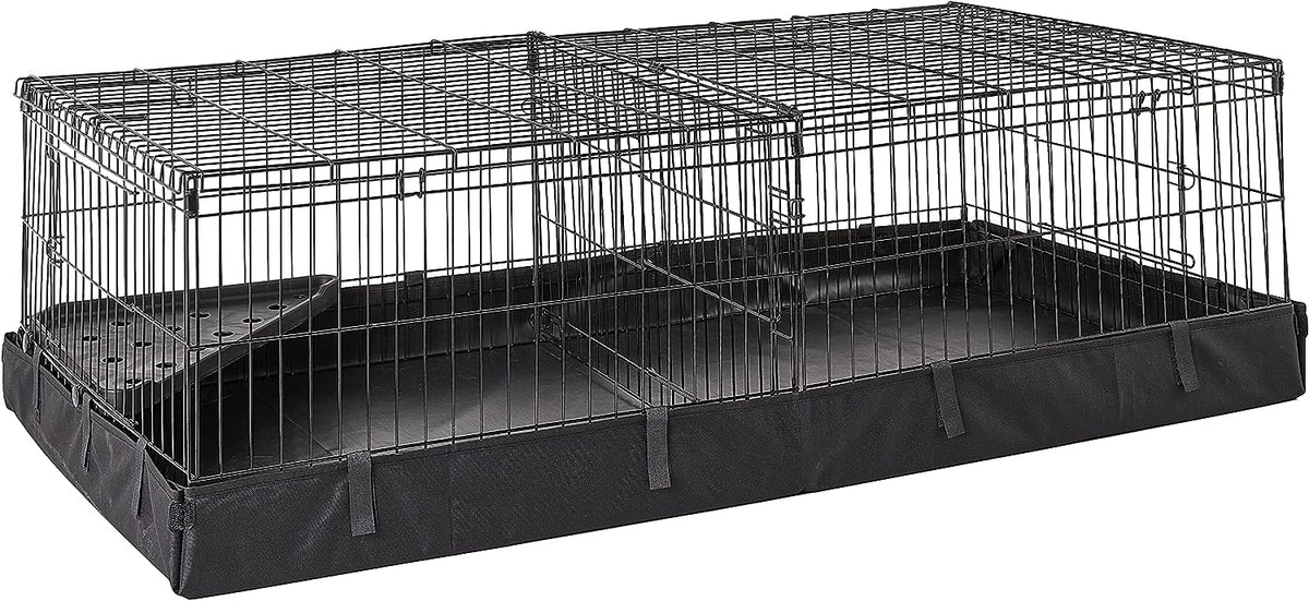 Amazon Basics - Comfortable Indoor-Outdoor Small Pet Guinea Pig Habitat Cage with Canvas Bottom, Blue, 46.65" L x 13.78" W x 23.62" H