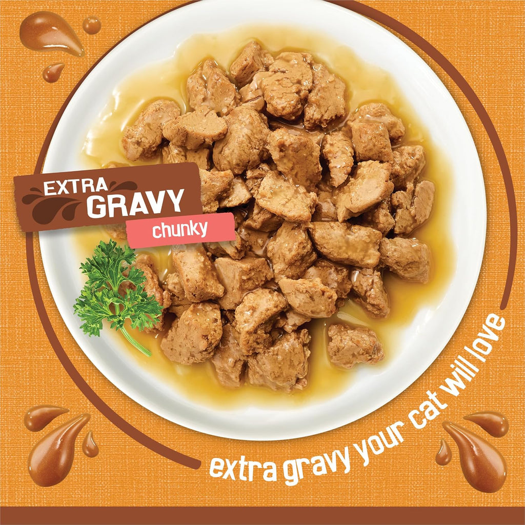 Friskies Purina Extra Gravy Wet Cat Food, Chunky Chicken, (24) 5.5 oz Cans