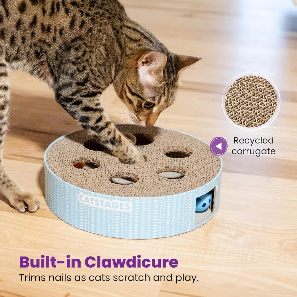 Catstages Scratch N' Hunt Interactive Cat Puzzle Toy with Scratcher, 11"