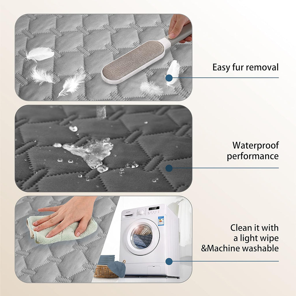 gogobunny Waterproof Pet Blanket for Bed, Washable Couch Cover for Dog Cat