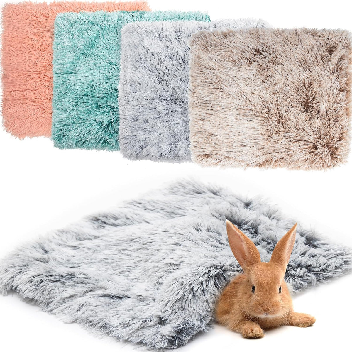 Guinea Pig Blankets 4 Pack, Warm Cozy Fleece Pet Cage Accessories