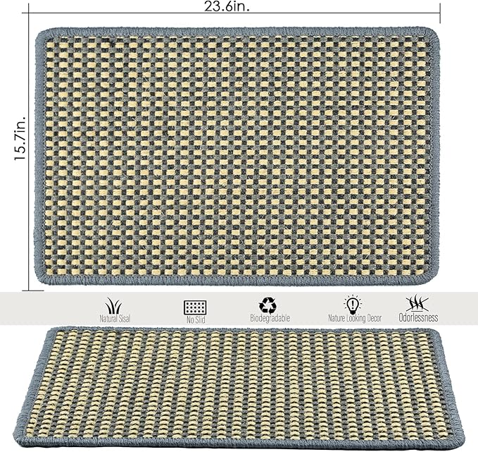 Cat Scratching Mat, 23.6 x 15.7inch Sisal Cat Scratchers - Image 2