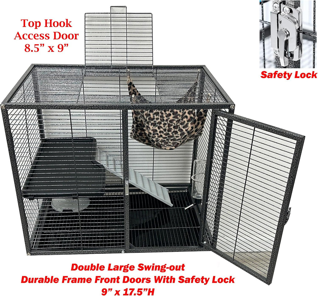 Deluxe Double Unit Two Full Story Small Animal Critter Home Rolling Cage