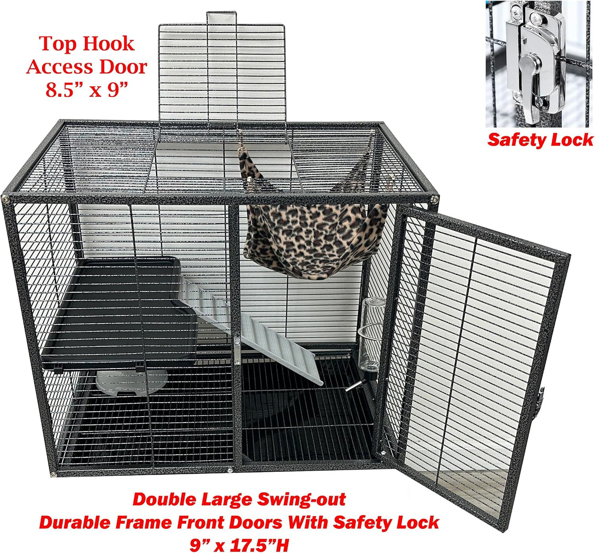 Deluxe Double Unit Two Full Story Small Animal Critter Home Rolling Cage
